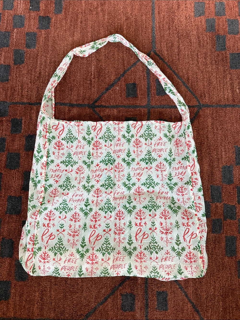 Free People White Tote Bag Christmas edition